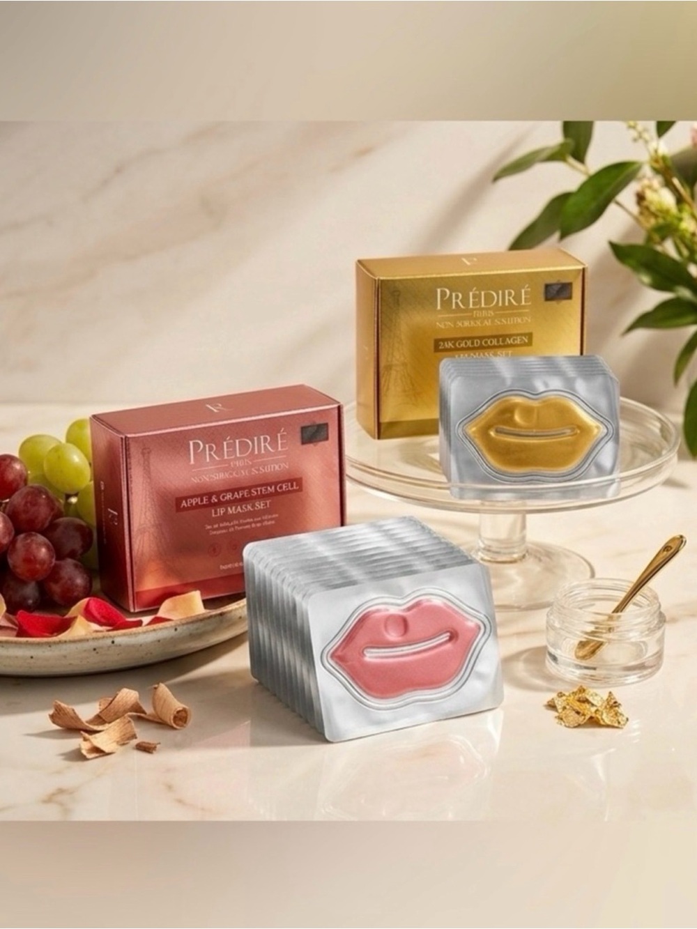 Predire Lip Mask Bundle 24K Gold Collagen/Stem Cell Set (20 total) ~ retail $800